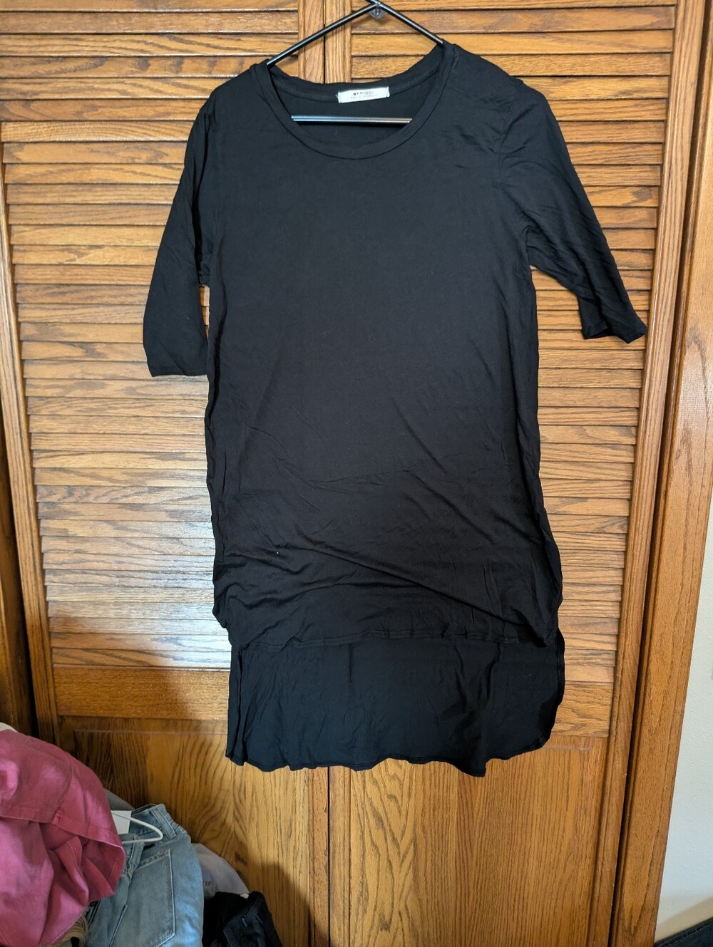 LA Made New Black High Low T-shirt Dress Size Large